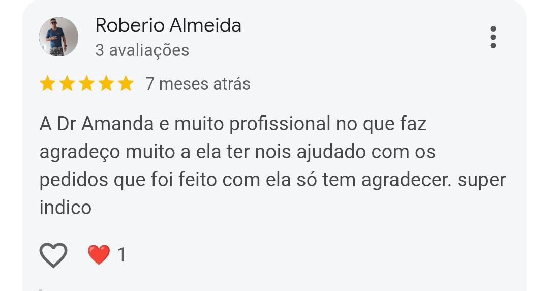 Avaliação de Roberio Almeida