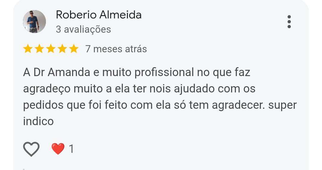 Avaliação de Roberio Almeida